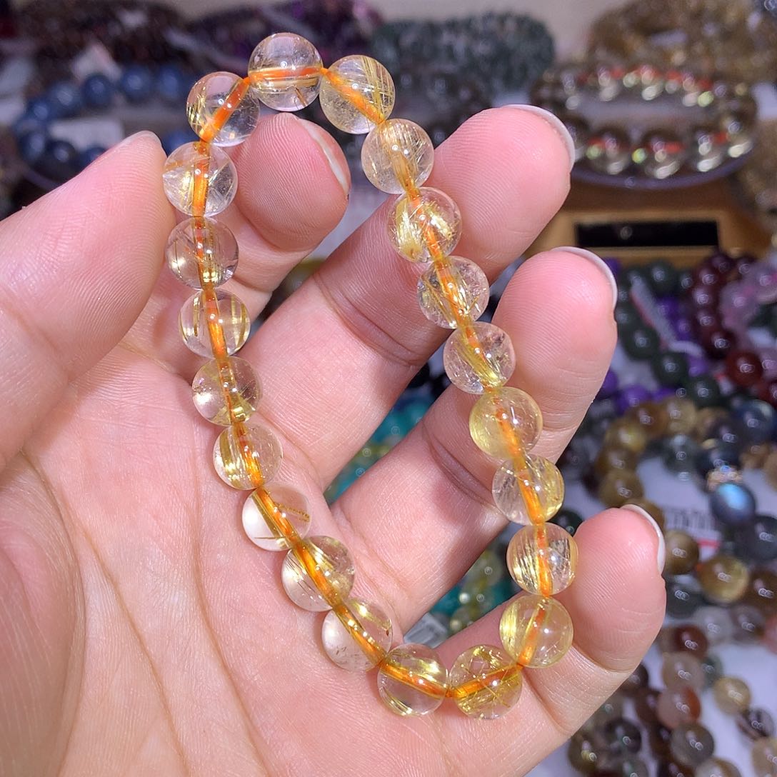 水晶手链未镶嵌9mm金发晶