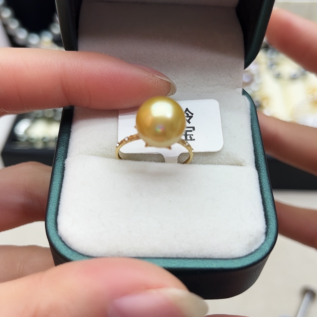 海水珍珠戒指18K金镶嵌