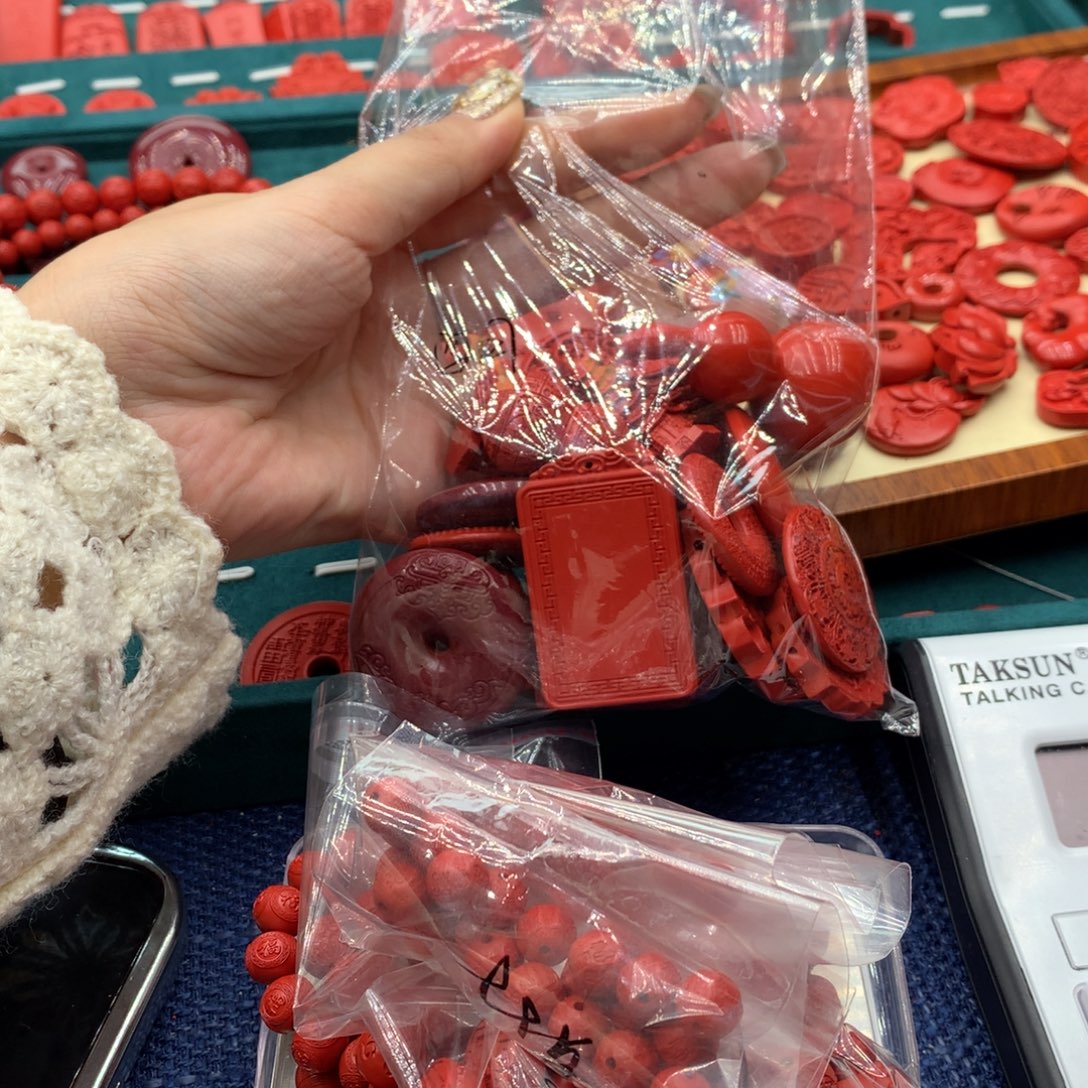 天然辰砂红砂配件