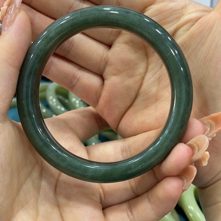 和田玉手镯未镶嵌且末蓝59