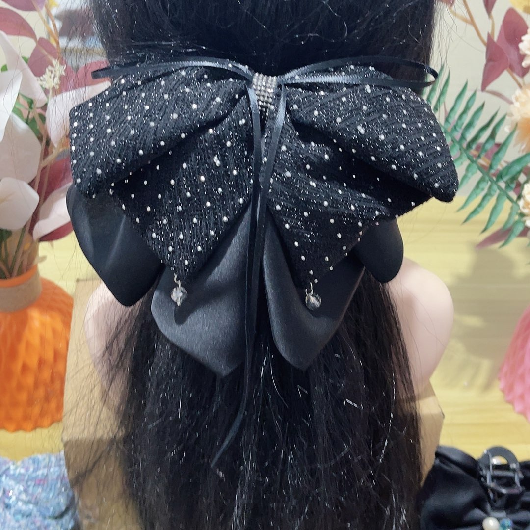 皮质铁合金蝴蝶结发夹