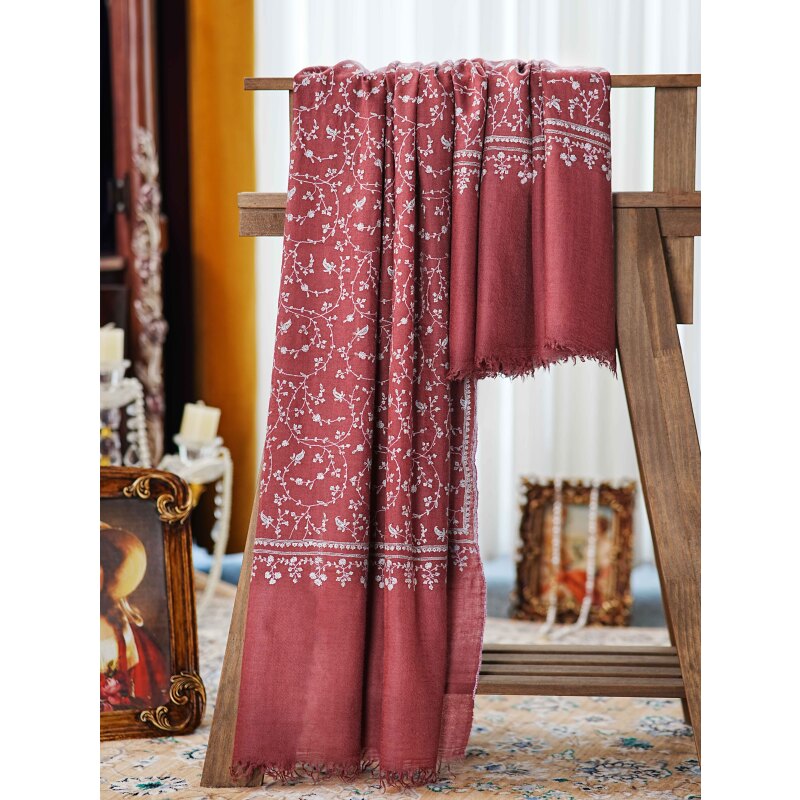 克什米尔pashmina披肩围巾刺绣藤蔓  100*200 60054-10