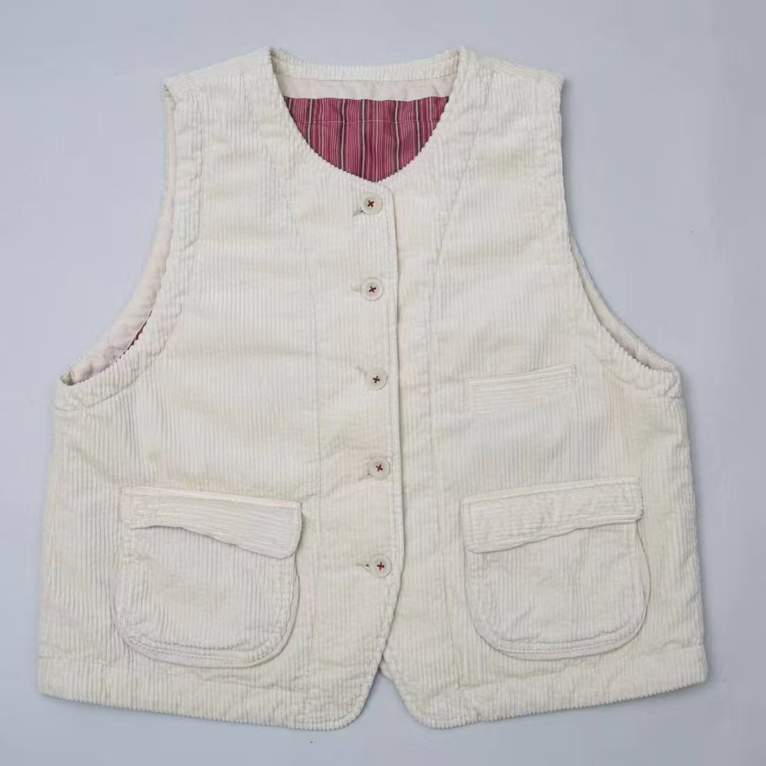 冬冬分享《垒土》756-1灯芯绒棉马甲