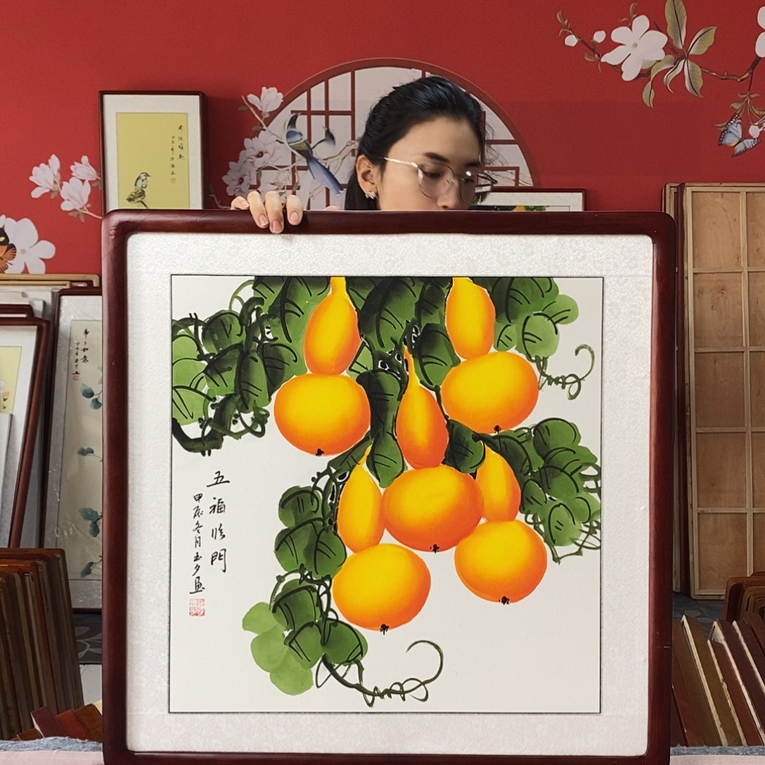 国画手写手绘国画作品62✖️62