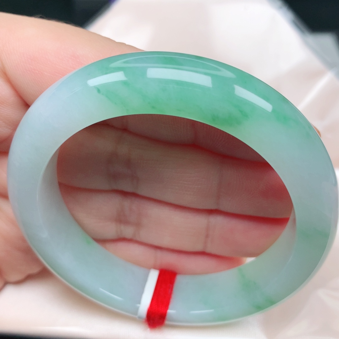 未镶嵌手镯翡翠38冰胶果阳绿
