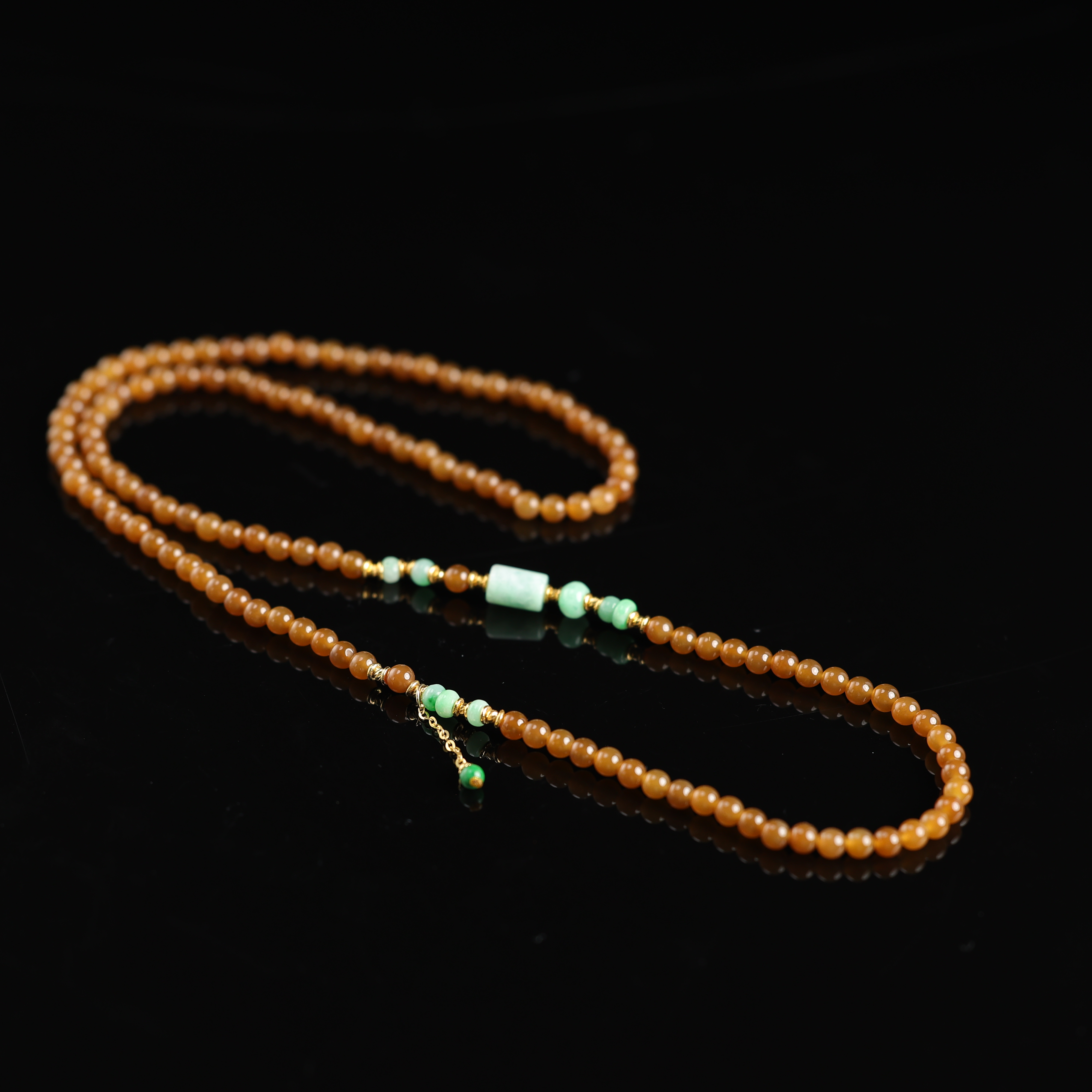 本真 | 十锦 | 严选精品和田玉高色糖玉4mm项链