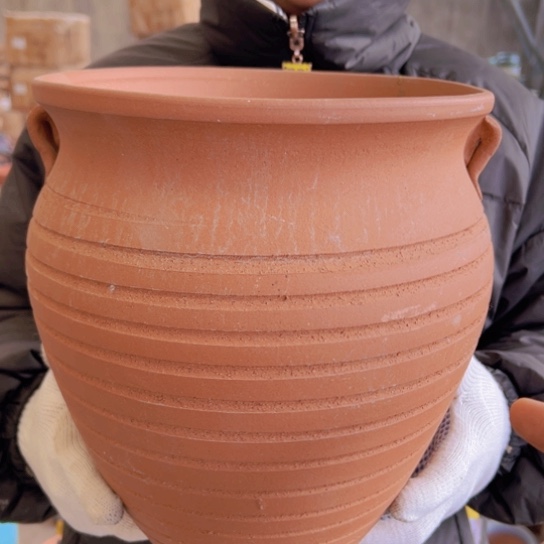 紫砂花盆微瑕高26口24————