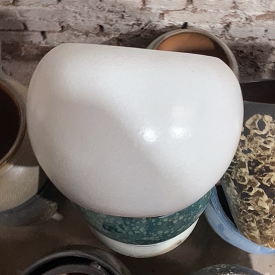 紫砂花盆口21高度22白色