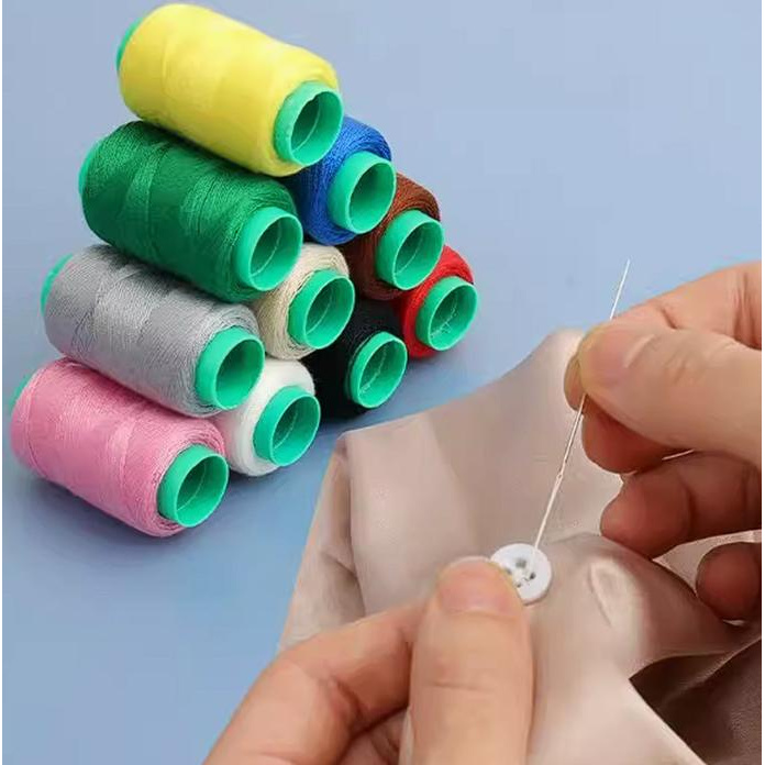 【3黑+3白+4彩色】共十卷光滑无毛糙缝纫线手工线缝袜子缝裤子小卷