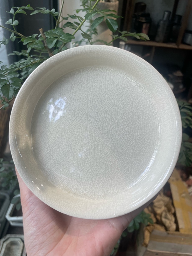 漳窑开片壶承冰裂纹米黄色陶瓷