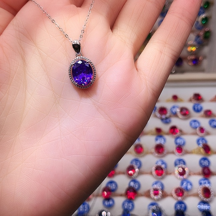 紫晶吊坠(赠链)银S925镶嵌1111111111