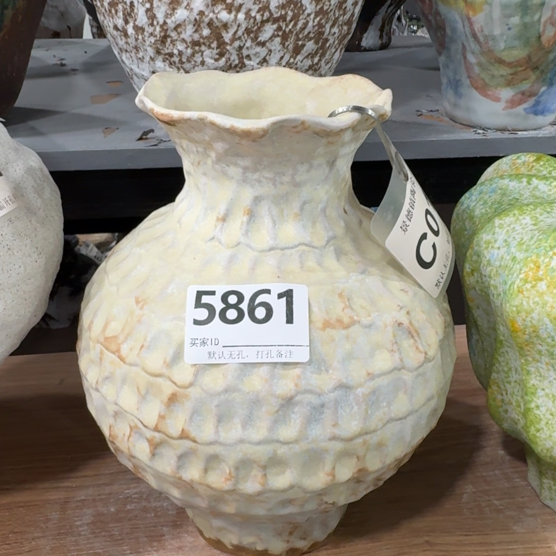 哇***陶摆件景德镇高温花瓶编码5861高30口8默认无孔