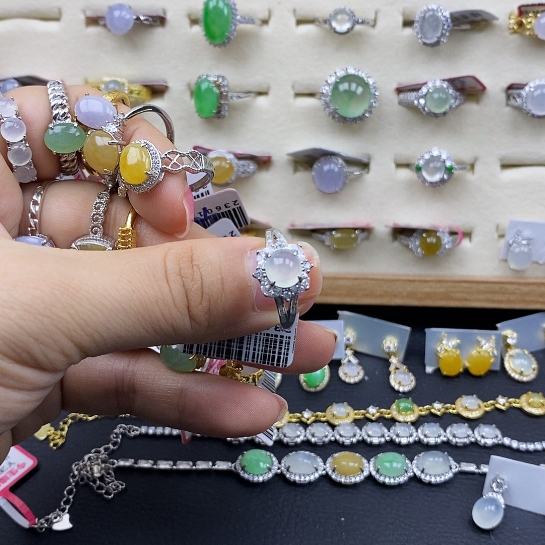 翡翠银S925镶嵌戒指