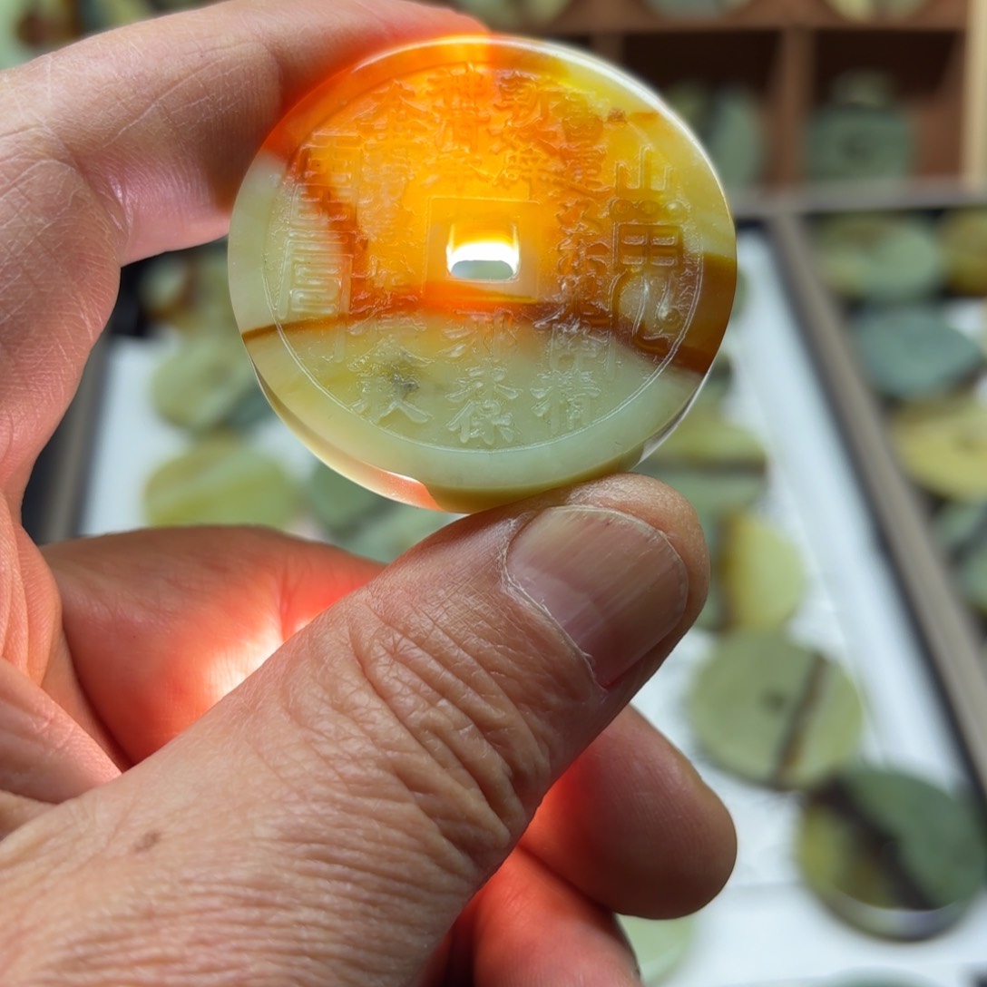 岫玉岫玉山鬼未镶嵌