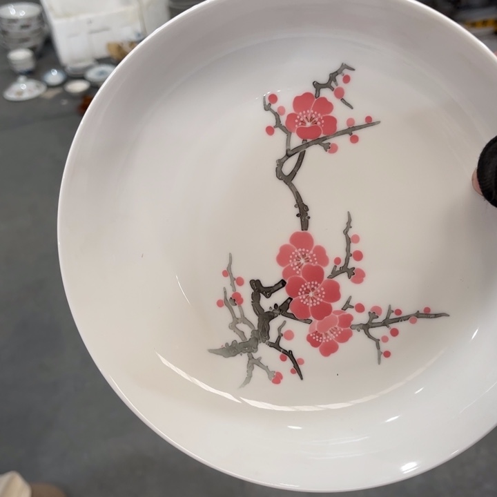 陶瓷安*醴陵手绘釉下五彩8寸深盘，2个2等