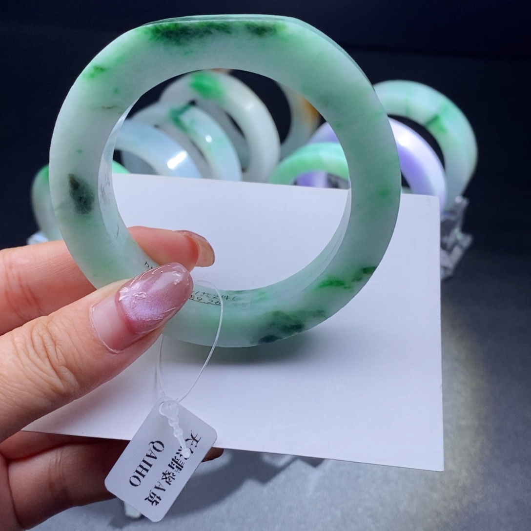 定制翡翠未镶嵌翡翠手镯53-57