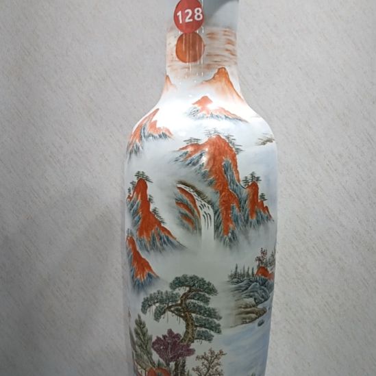 瓶景德镇落地花一米2手绘一对