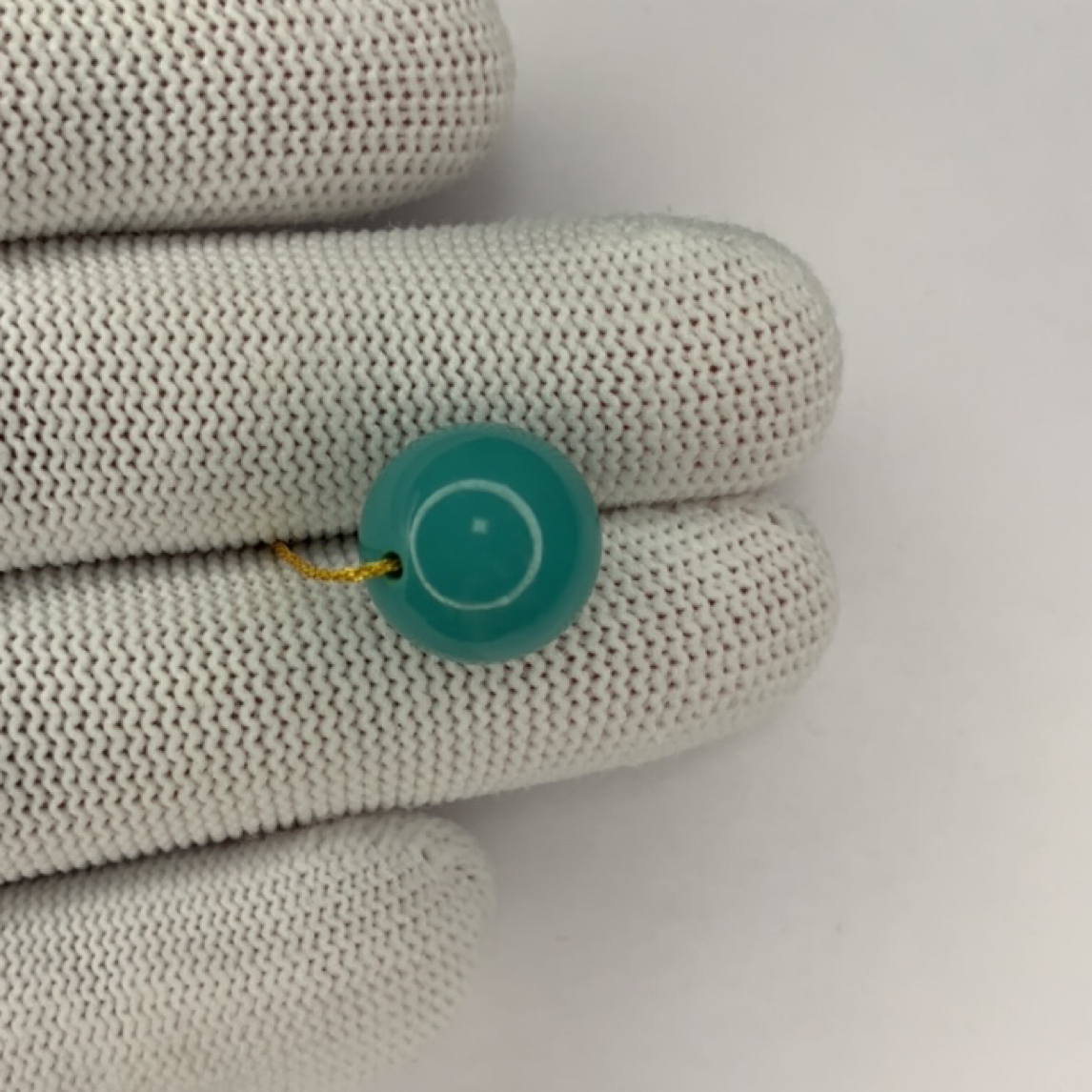 高瓷高色原矿绿松石圆珠13.7mm