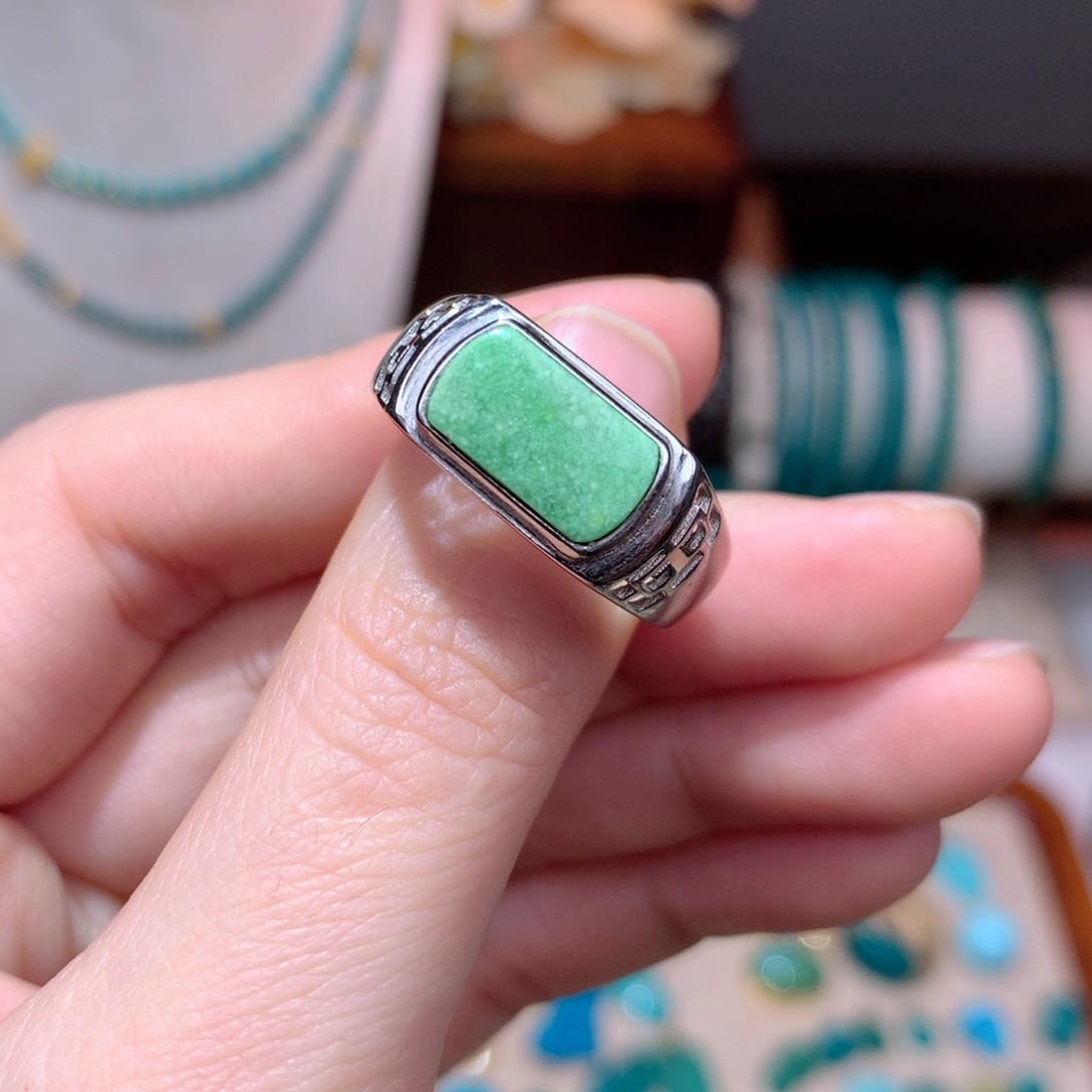 绿松石珠宝奇石银S925镶嵌