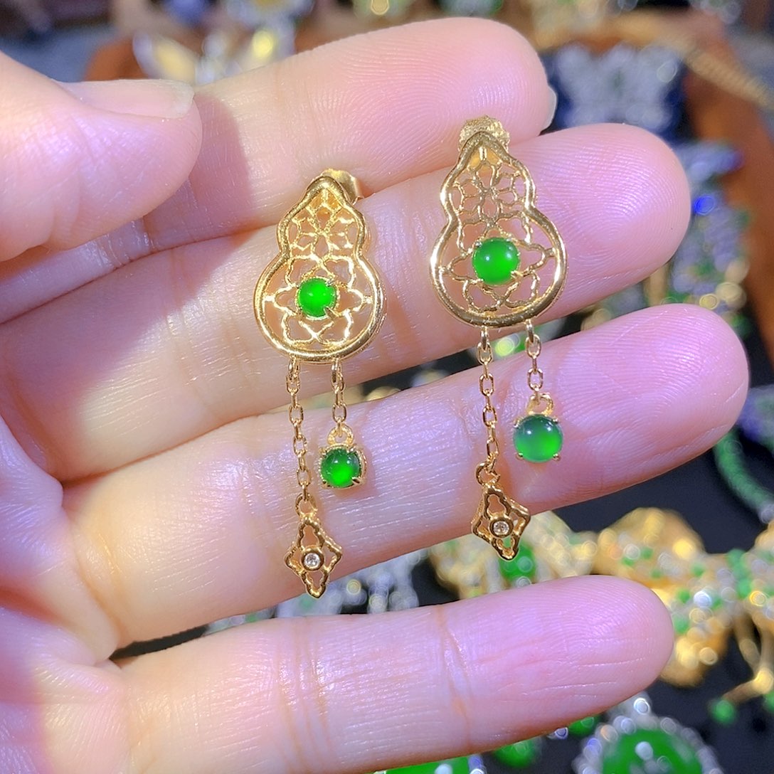 吊坠(不含链)银S925镶嵌翡翠