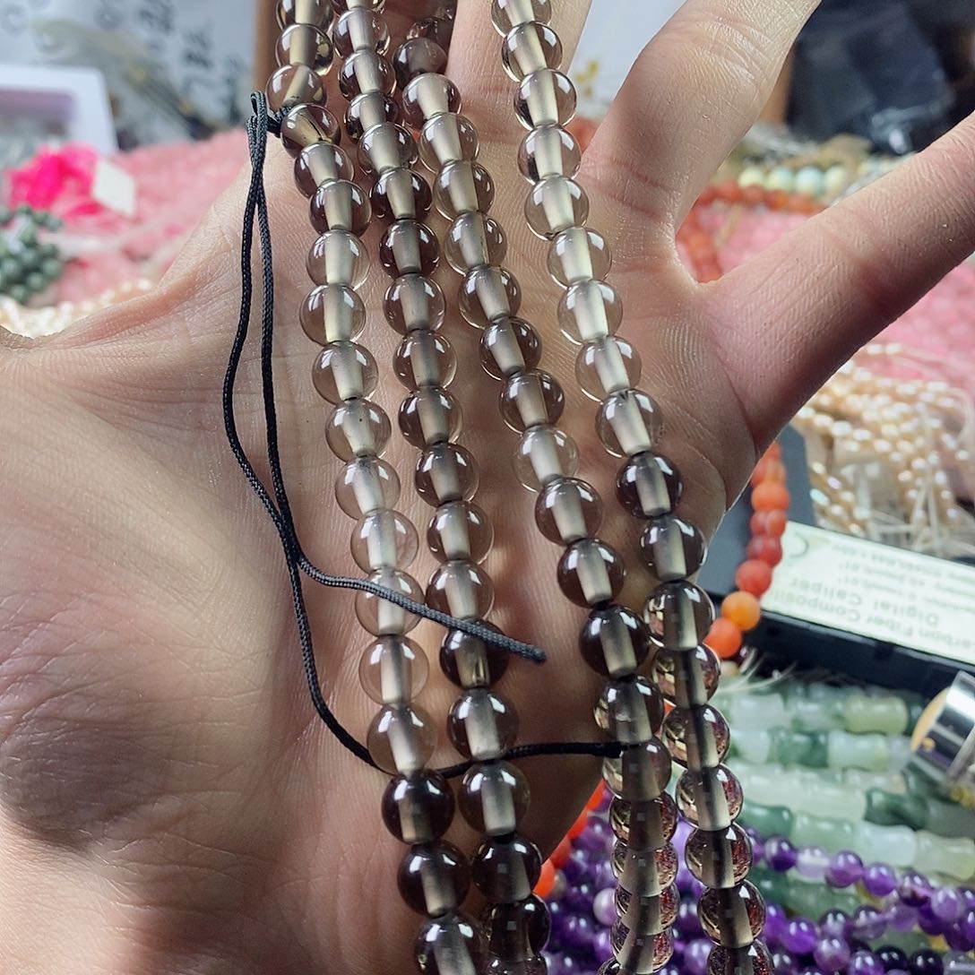 玛瑙/玉髓珠宝半成品银S925镶嵌一条卡8茶晶扩孔A257