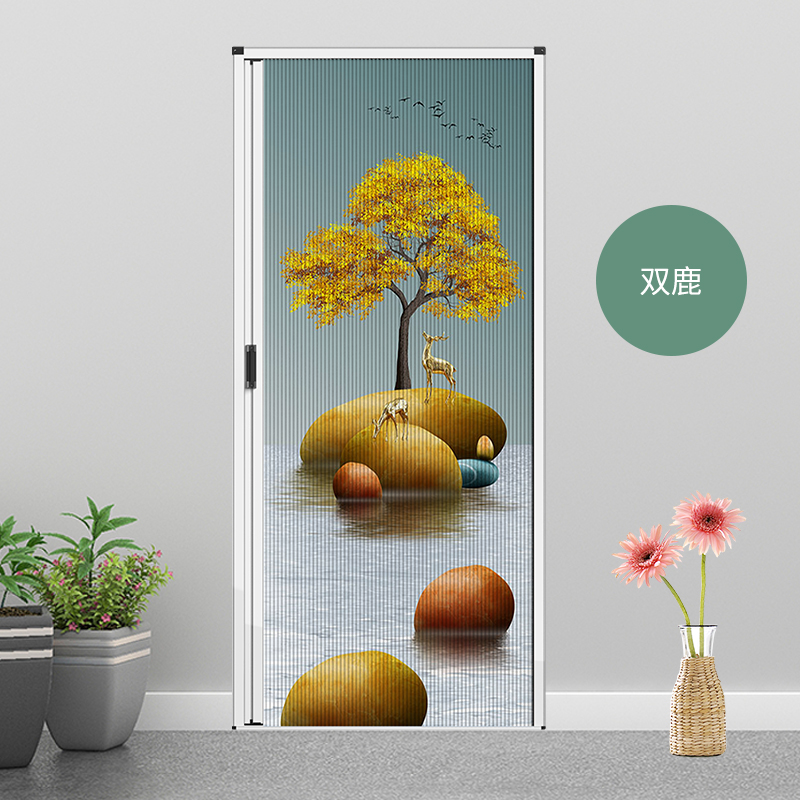 铝合金图案折叠门双鹿隔断推拉定制卫生间浴室厨房卧室简易门