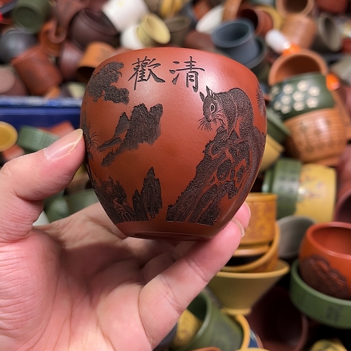 紫砂茶杯全手工紫砂主人杯