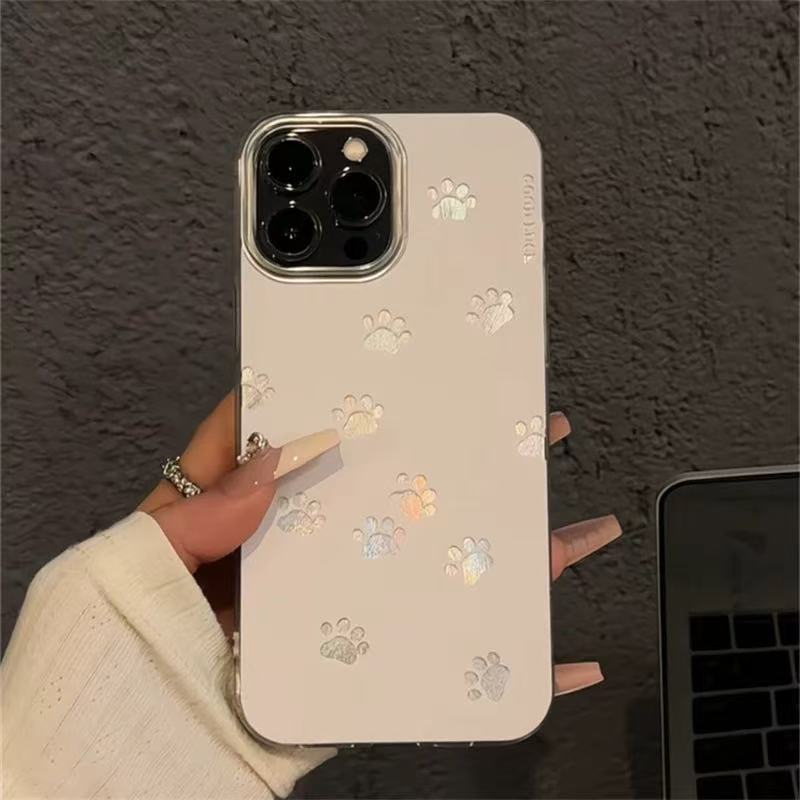 BANCA可爱镂空猫爪印适用苹果16/15promax手机壳华为vivo小米oppo