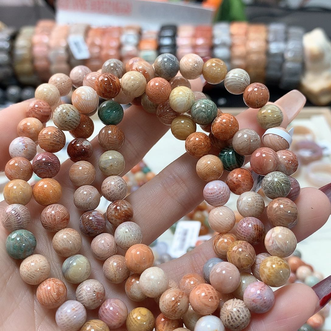 硅化珊瑚（珊瑚玉）手链未镶嵌随****会489