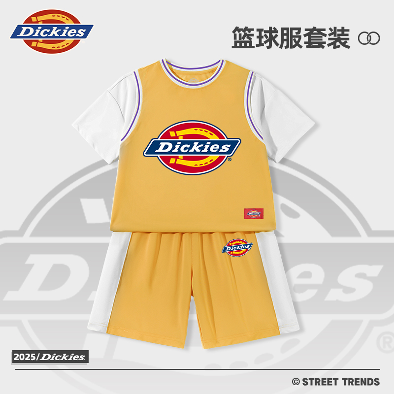 Dickies童装儿童套装夏季男童凉感速干篮球服2025新款男宝运动服