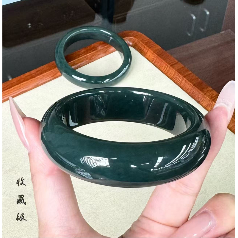 【小婉总珠宝】收藏轮胎镯·天然和田玉且末蓝(多样性发其一)