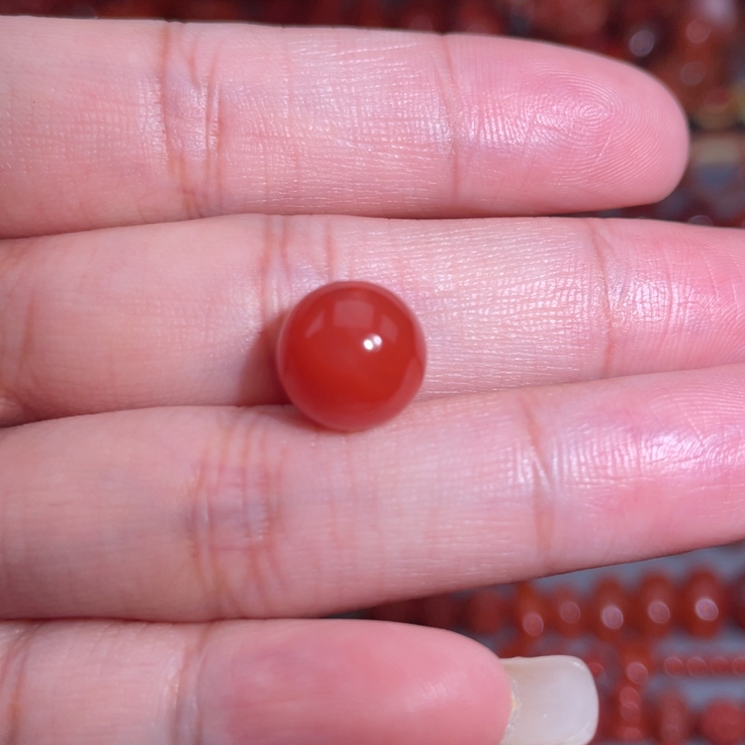 花****南红玛瑙未镶嵌瓦西圆珠10.3mm