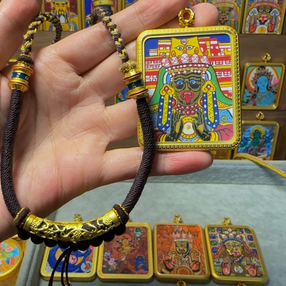 吊坠萌***?扎基拉姆纯手绘唐卡