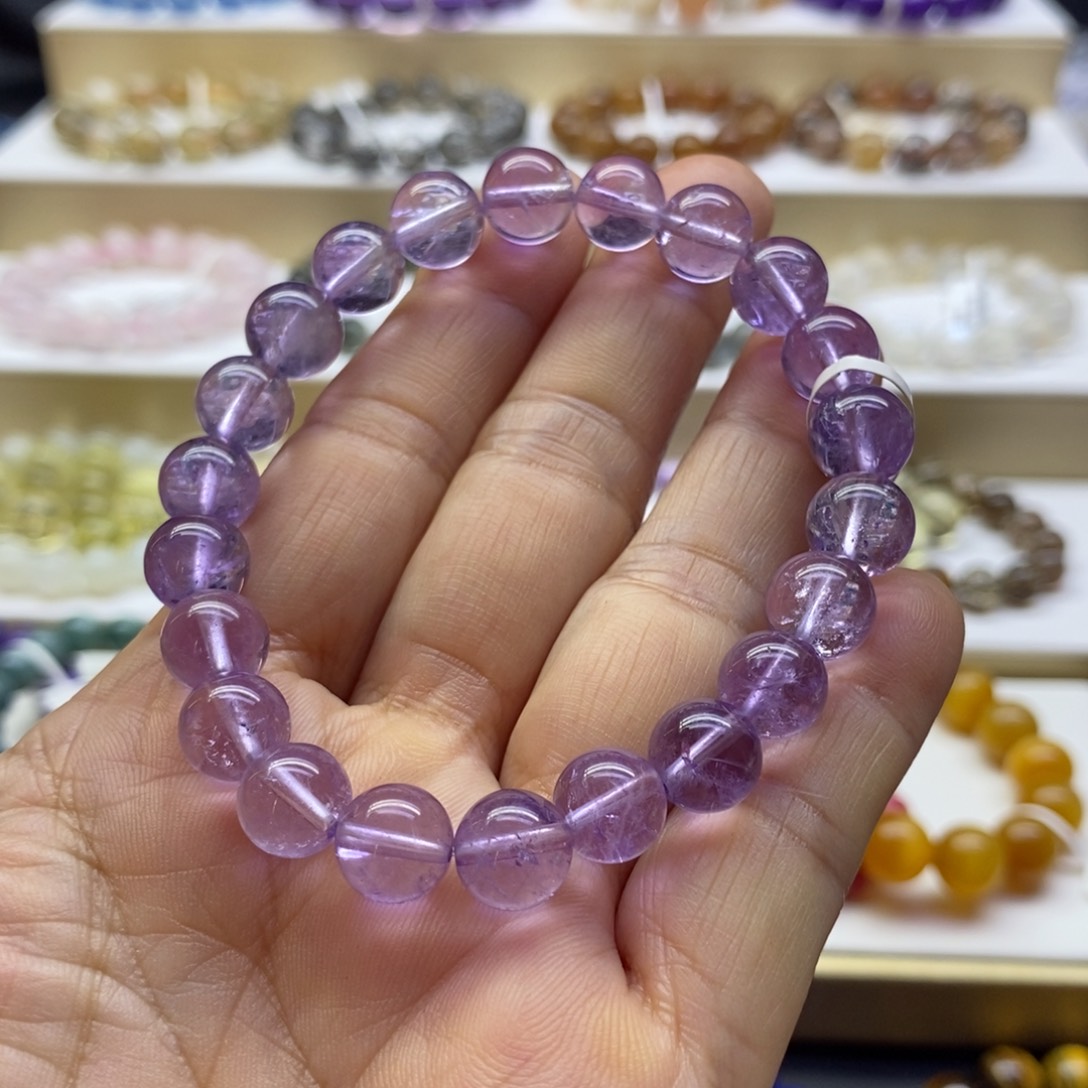 水晶手链未镶嵌薰衣草紫9m