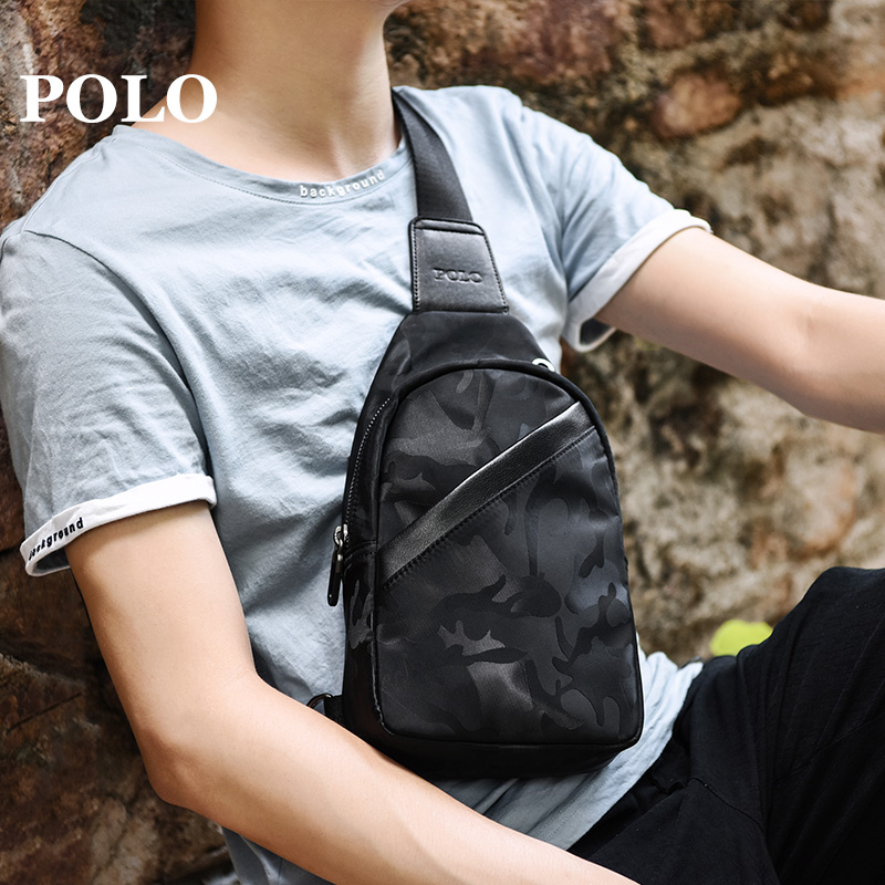 POLO户外多功能迷彩男士包包时尚百搭潮流休闲肩包胸前包个性韩版