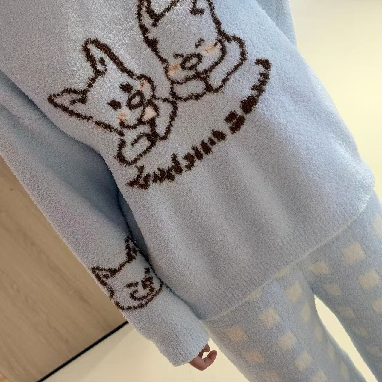 Luca＆Michael家居服半边绒圆领卡通