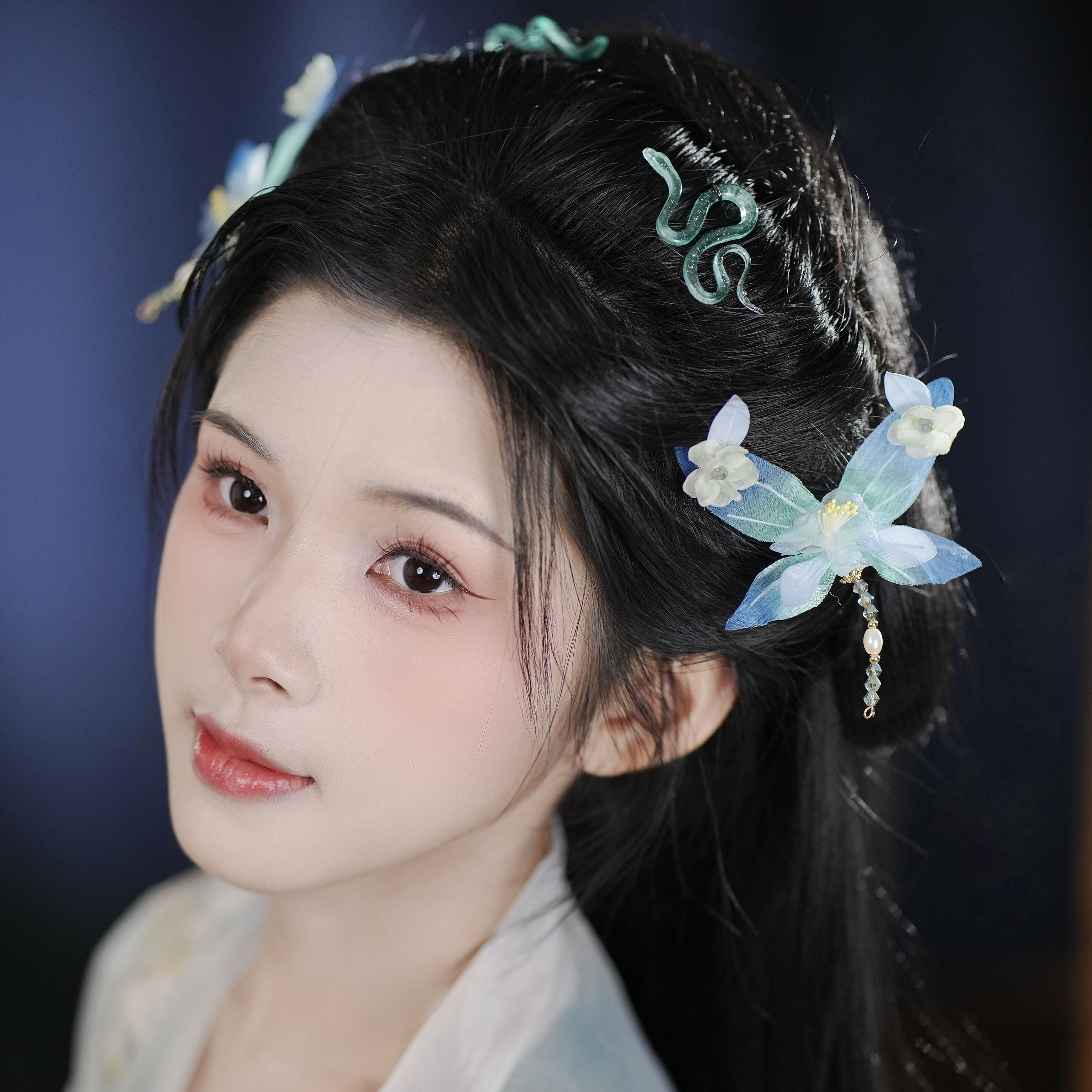 耀如春华 小蜻蜓 原创古风纯手工真丝烫花发钗汉服配饰