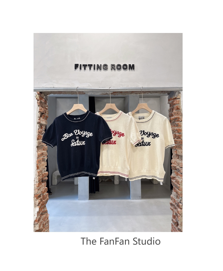 学院风针织短款半袖