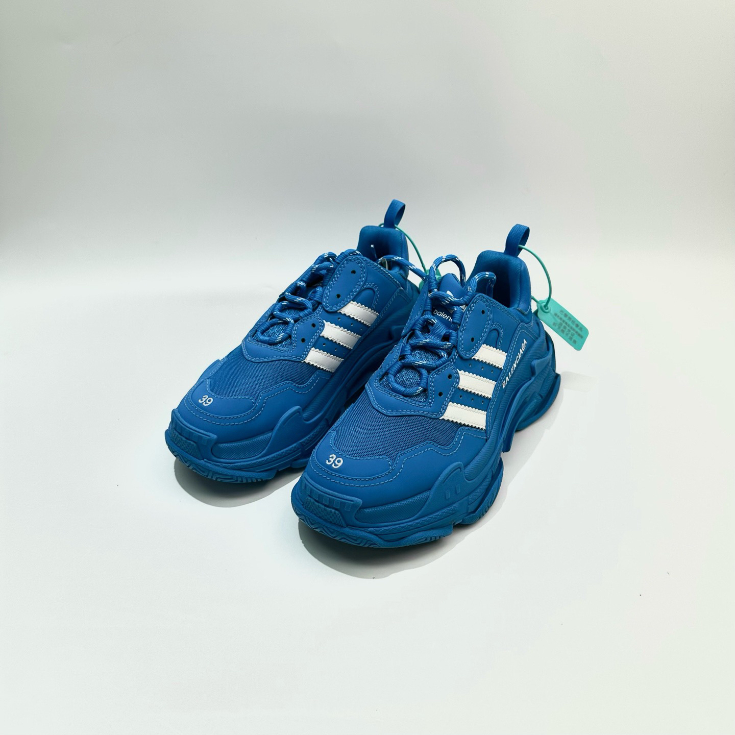 99新 Balenciaga/巴黎世家 39码 蓝色TripleS老爹鞋 bl0406