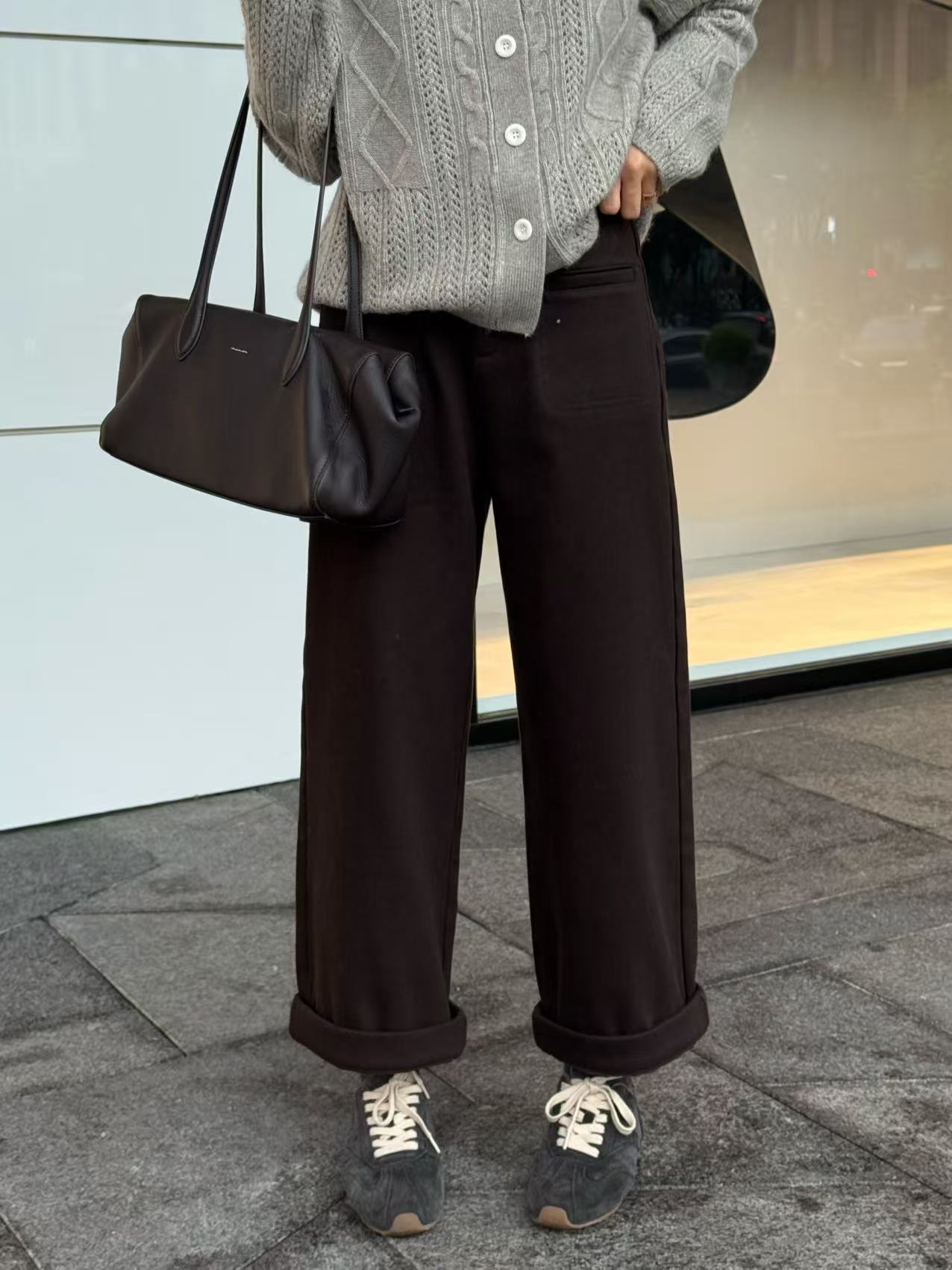 【春泥】冬季新款加绒牛仔裤复古显瘦长裤