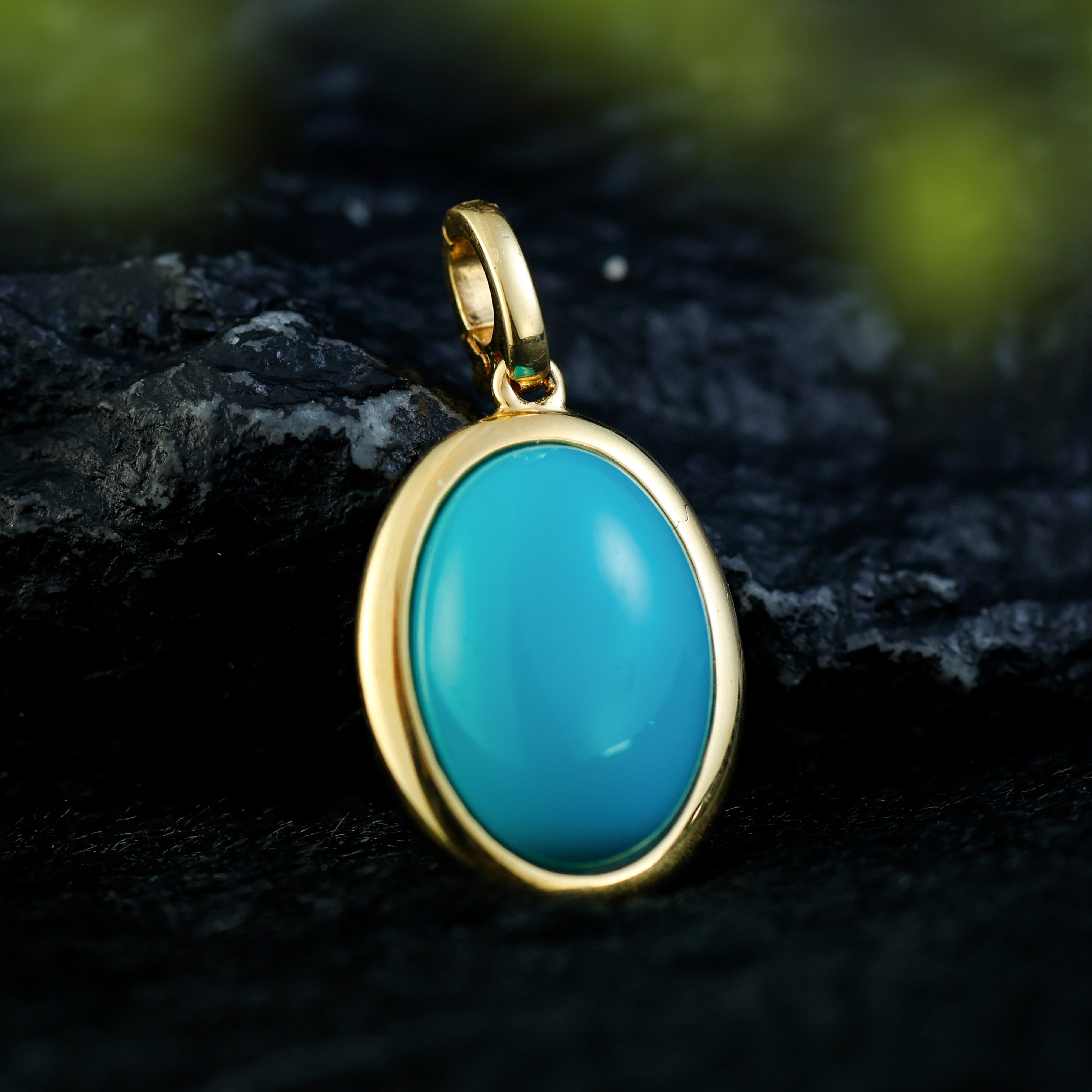 绿松石18k绿松吊坠春日上新礼物