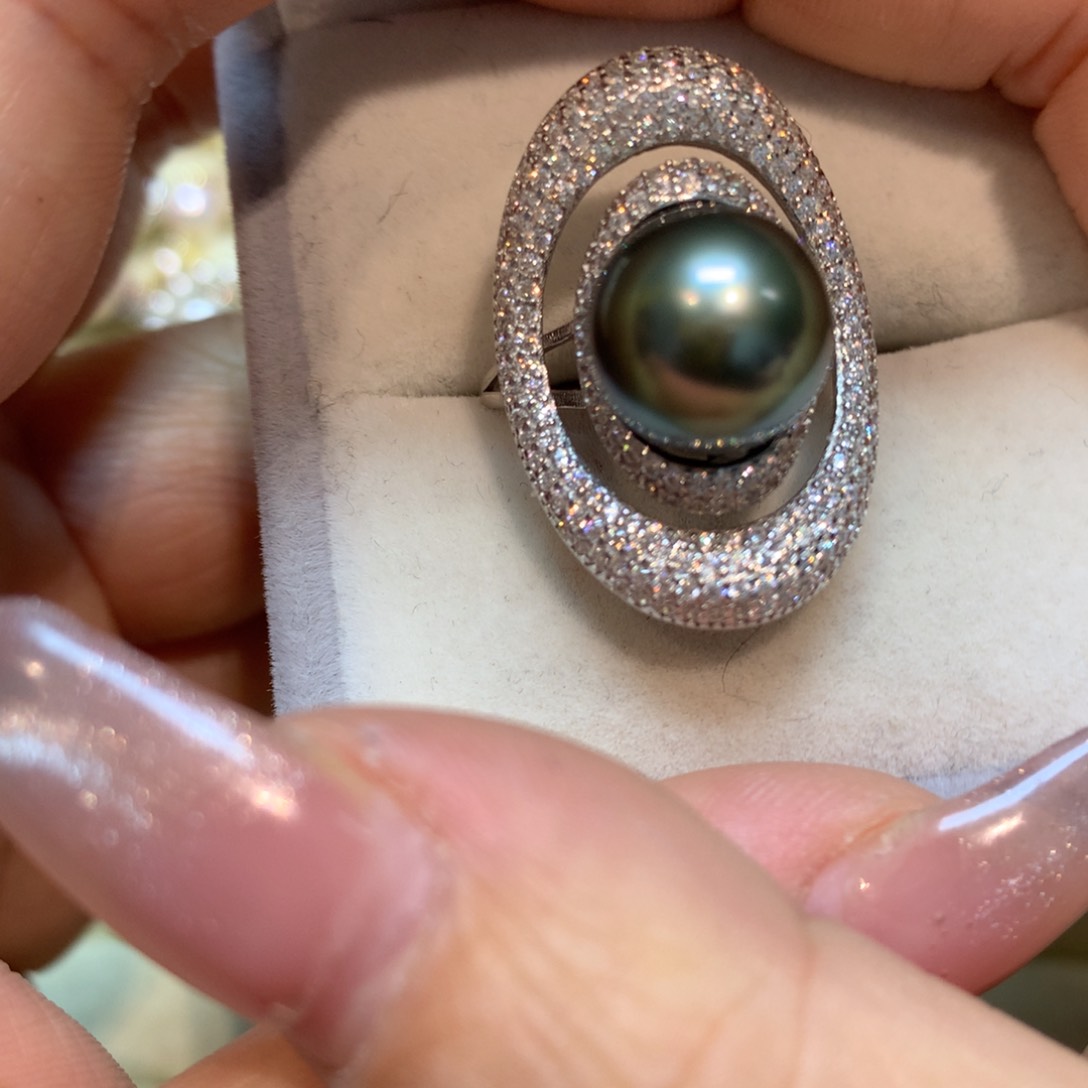 海水珍珠戒指银S925镶嵌