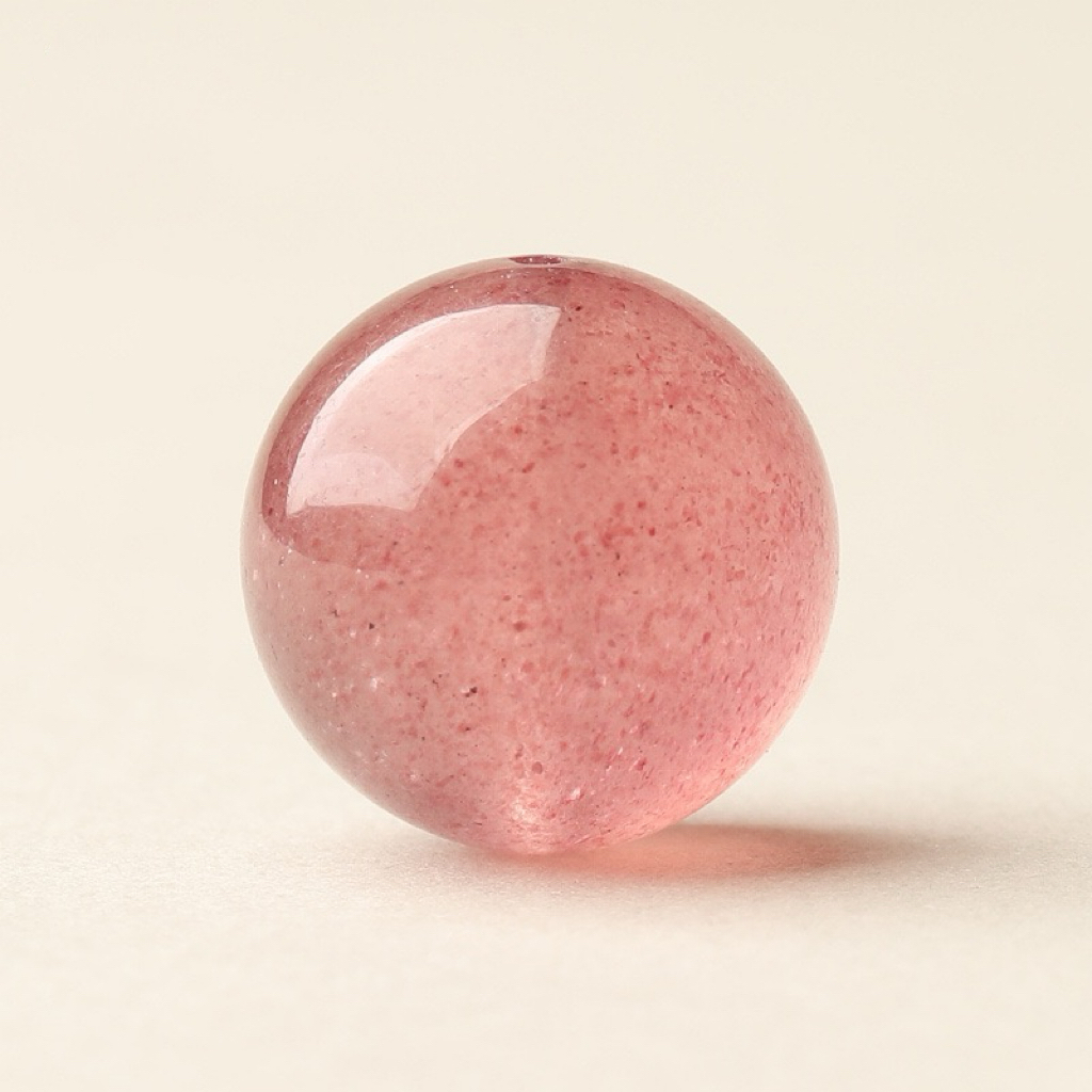 【Crystal】Z025天然草莓晶水晶散珠单颗DIY隔珠手工