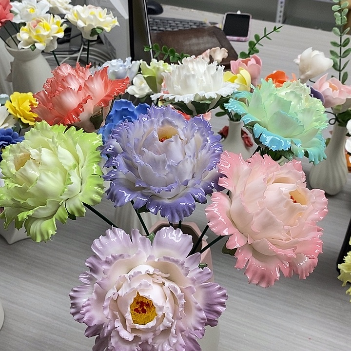陶瓷陶瓷材料7朵大牡丹