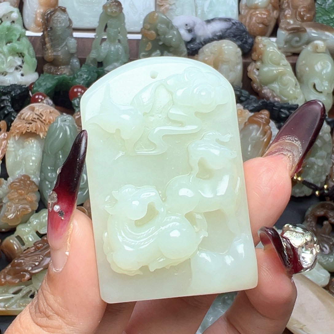 和田玉未镶嵌挂件