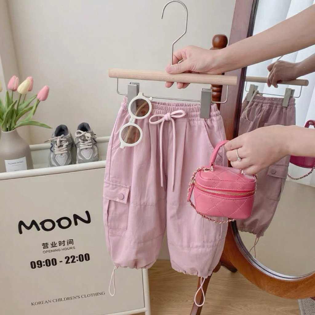 【纯棉】女宝宝裤子春秋装百搭新款儿童宽松休闲裤洋气时髦工装裤