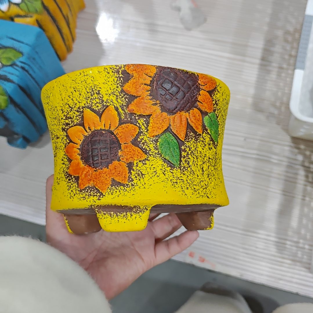 红陶吸水透气的白陶花盆凑满12发货