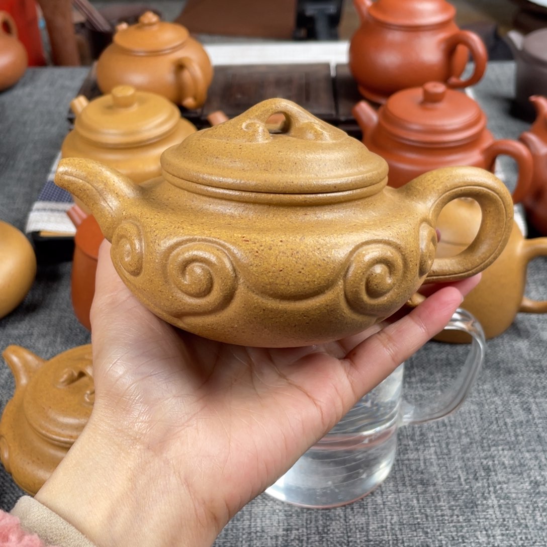 紫砂茶壶30目黄金段300仿古如意全手