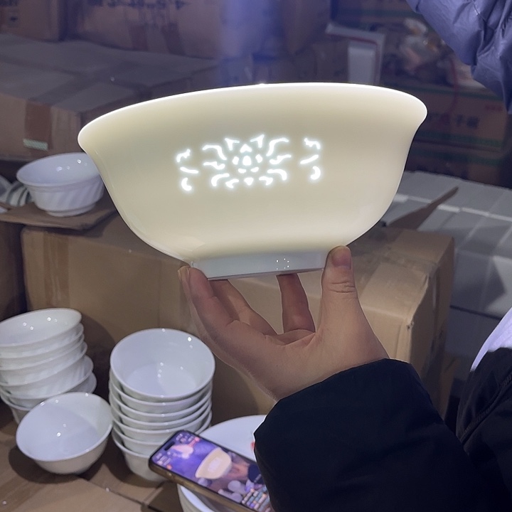 瓷片玲珑8.25英寸汤碗一个，包邮