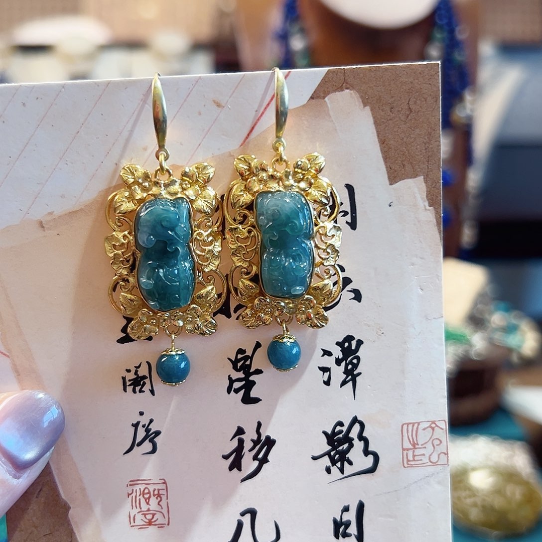 翡翠银S925镶嵌挂件